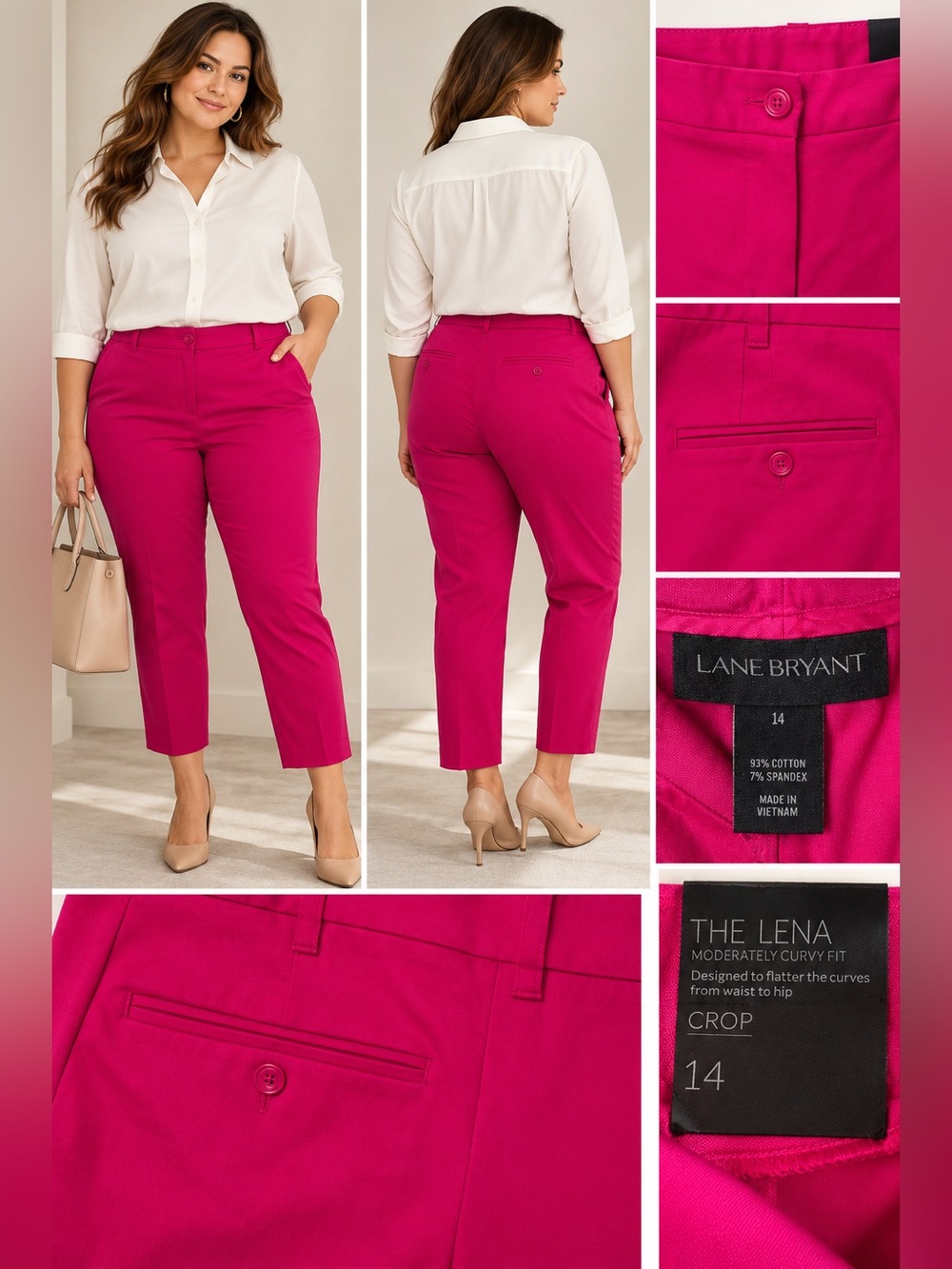 Lane Bryant The Lena Crop Pants in Fuchsia - Curvy Fit